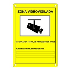 Placa de plastico Zona de...